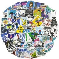 Skiing Water Bottle Stickers, Girl Trendy Winter Sport Laptop Notebook Phone Computer Guitar Skateboard Luggage Vinyl Decal for Teen