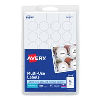 Avery Removable Print or Write Labels for Laser and Inkjet Printers, 0.75 Inches, Round, Pack of 1008 (5408), White