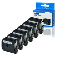 SuperInk 6 Pack Black on Clear Label Tape Compatible for Brother MK131 M-K131 M131 PT-100 PT-45 PT-55 PT-65 PT-70 PT-80 PT-85 PT-90 Thermal P-Touch Printer(12mm 1/2inch x 8m 26.2ft)