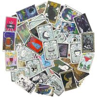 50pcs Cute Tarot Laptop Stickers for Girl&Teen, Cool Vinyl Decal for Water Bottle Guita Phone Computer Travel Case