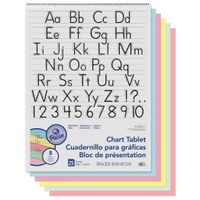 Pacon PAC74733 Chart Tablet, Manuscript Cover, Assorted 5 Colors Inside, 1-1/2" Ruled, 24" x 32", 25 Sheets