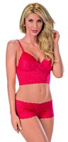 Escante Women's Lace Cami Set, Red, X-Large