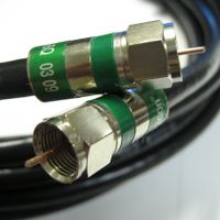 25ft BLACK COAXIAL RG6 BARE COPPER 3GHZ 75 Ohm UL ETL DIGICON COMPRESSION CONNECTOR PATCH CORD UHF VHF HDTV ANTENNA SATELLITE CABLE TV WHITE COAXIAL RG6 CABLE Assembled in USA by PHAT SATELLITE INTL