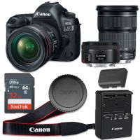 Canon EOS 5D Mark IV 30.4 MP CMOS Digital SLR Camera with 3.2-Inch LCD with EF 24-105mm f/3.5-5.6 IS STM Lens and EF 50mm f/1.8 STM Lens - Wi-Fi Enabled (Certified Refurbished)