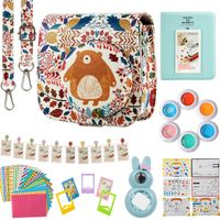 Flylther Compatible Mini 8 9 Camera 8-in-1 Accessories Bundles Set for Fujifilm Instax Mini 8 9 Instant Film Camera(Case,Albums,Frames,Film Stickers,Colored Filters,Selfie Lens) - Bear