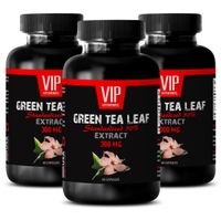 Fat Burner Appetite suppressant for Men - Green Tea Leaf Extract 300 MG - STANDARDIZED 50% - Green Tea Extract Best Seller - 3 Bottles 180 Capsules
