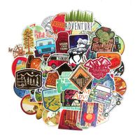 Linzze Stickers 65-Pcs Pack Waterproof Vinyl Bumper Decals Perfect Graffiti for Laptop Car Skateboard Water Bottle Travel Case Guitar Luggage Motorbikes (Outdoors Travel)