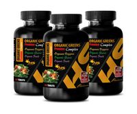 Immune System Vitamins for Women - Organic Greens - Premium Complex - Raspberry Extract Organic - 3 Bottles 180 Tablets