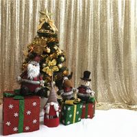 TRLYC Light Gold Sequin Wedding Curtain 7 Ft by 7 Ft Backdrop Sequin add Elegant Shiny Sequins for Party Weddings Birthdays Shower