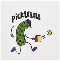 3dRose Funny Pickle Playing Pickle Ball 6 x 6 Inches Greeting Cards, Set of 6 (gc_195269_1)