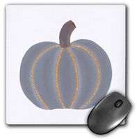 3dRose LLC 8 x 8 x 0.25 Inches Mouse Pad, Painting of A Gray Pumpkin Trimmed in Orange Lights for Halloween (mp_62911_1)