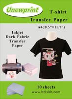 Heat Transfer Paper for Dark Fabric, Inkjet Heat Transfer Paper for t-Shirts, Customer Pack 10 Sheets, by Unewprint (8.3"11.7")