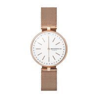 Skagen Women's Signatur T-Bar Quartz Watch with Stainless-Steel Strap, Rose Gold, 16 (Model: SKT1404