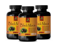 Muscle Mass Supplements for Men - Black MACA 1000 MG - Dietary Supplement - maca gelatinized Capsules - 3 Bottles 270 Capsules