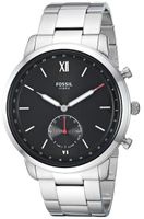 Fossil Men's Hybrid Smartwatch Watch with Stainless-Steel Strap, Silver, 21 (Model: FTW1180)