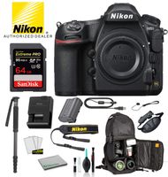 Nikon D850 DSLR Camera (Body Only) USA (1585) with Accessory Bundle - Includes SanDisk 64GB Extreme PRO UHS-I SDXC Memory Card + Sling Backpack + 70" Monopod + More