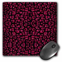 3D Rose"Red and Black Printed Sparkle Leopard Print" Matte Finish Mouse Pad - 8 x 8" - mp_110720_1