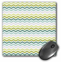 3dRose LLC 8 x 8 x 0.25 Inches Shades of Green Chevron Chic Zigzag Girly Art Mouse Pad (mp_152129_1)