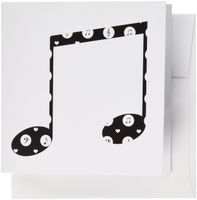 3dRose Black Musical Note music theme art - Greeting Cards, 6 x 6 inches, set of 12 (gc_123407_2)