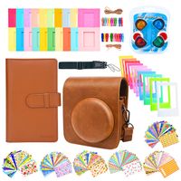 Sunmns Accessories Bundle Kit Set for Fujifilm Instax Mini 90 Instant Film Camera, Accessory Include Case, Album, Stickers, Photo Frames, Hanging Frame, Filter, Strap, Brown