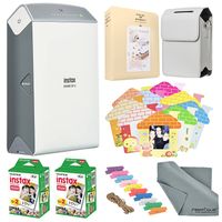 Fujifilm Instax Share Smartphone Printer SP-2 (Silver) with Instant Film (40 Sheets) and Custom Designed Fashion Case and FiberTique Cloth