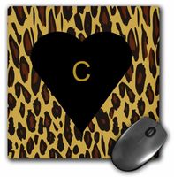 3dRose Cheetah Print with Letter C Mouse Pad (mp_54128_1)