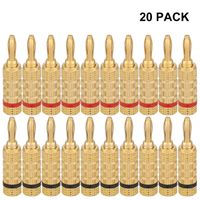 WGGE WG-3333 24k Gold Plated Speaker Banana Plugs-Closed Screw Type (10 Pairs (20 PLUGS))