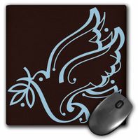 3dRose LLC 8 x 8 x 0.25 Inches Sweet Dove of Peace Brown and Blue Mouse Pad (mp_20589_1)