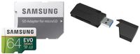 64GB EVO Select Memory Card and Sabrent SuperSpeed 2-Slot USB 3.0 Flash Memory Card Reader