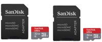 SanDisk Ultra 32GB microSDHC UHS-I Card with Adapter, Grey/Red, Standard Packaging (SDSQUNC-032G-GN6MA), 2-Pack