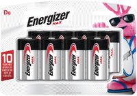 Energizer D Batteries Max Alkaline D Cell Size, 8 Count