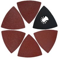 XXGO 51 Pcs Triangular 3-1/8 Inch Hook and Loop 60 80 100 120 240 Grits Oscillating Multi Tool Sandpaper and Triangle Multitool Sanding Pads Kits XG5106
