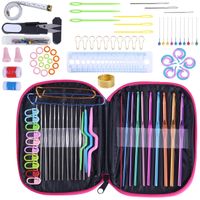 KOKNIT Crochet Hook Set 100pcs with Yarn Knitting Needles Sewing Tools Full Set Knit Gauge Scissors Stitch Holders DIY Craft Tools