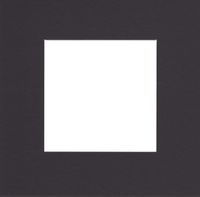 Pack of 5 10x10 Square Black Picture Mats with White Core Bevel Cut for 6x6 Pictures