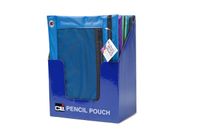 Charles Leonard Pencil Pouch for Binder with 2 Pockets, Front Mesh Pocket, Assorted Colors, Includes 24 Pouches and Shelf Tray (76350-ST)