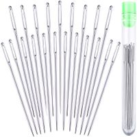 Ua Crafts 21 Big Eye Hand Sewing Needles - 56mm Large Eye Stitching Needles in Storage Tube