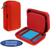 Navitech Red Pocket/Portable/Mobile Printer Carrying Case Compatible with The Polaroid Mint Pocket Printer (Mesh Pocket Compatible with The Cable and Printing Paper)