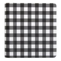 C.R. Gibson Black and White Gingham Dated Monthly Planner with Tabbed Dividers and Sticker Sheet, 6.5'' W x 8.25'' H
