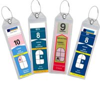 Cruise Luggage Tag Holder Zip Seal & Steel for Royal Caribbean & Celebrity Cruise (Clear - 4 Pack)