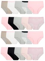 Fruit of the Loom Girls' Cotton Brief Underwear, 20 Pack - Basic Assorted, 8