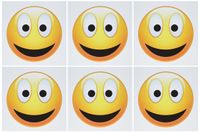 3dRose Greeting Cards, Smiley Face 2 A Yellow and Black Happy Face with A Big Smile and Glowing Nose, Set of 6 (gc_19404_1)