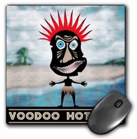 3dRose LLC 8 x 8 x 0.25 Inches Voodoo Red Head Voodoo Villager with Tribal Mask Standing in Tropical Environment Mouse Pad (mp_18145_1)