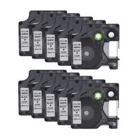 WonderTec 10 Pack DYMO Standard D1 45010 Labeling Tape for DYMO LabelManager 160 Printer 280 420P PnP 220P 360D 450 210D (Black Print on Clear Tape, 1/2'' W x 23' L）