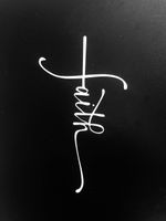 Faith Script Cross Vinyl Decal Sticker
