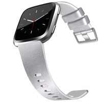 Tobfit Sport Bands Compatible with Versa/Versa Lite/SE, Soft TPU Wristbands Accessories for Women Men, Silver, Small