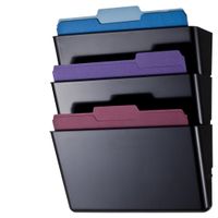 Officemate 26092 Letter Size Wall File, Recycled, 13" W x 4-1/8" D x 14-1/2" H, Black