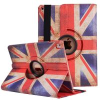 MeiLiio iPad Air 2 Folio Case,360 Degrees Rotating Flag Pattern Cover,Premium PU Leather Shell,Flip Slim Protective Stand Case, Hard High Impact Bumper Cover for iPad Air 2