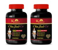 Antioxidant Supplement - CHIA Seed Oil - Chia Energy - 2 Bottles 120 Softgels