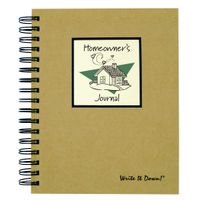 Journals Unlimited "Write it Down!" Series Guided Journal, Homeowner's Journal, with a Kraft Hard Cover, Made of Recycled Materials, 7.5"x 9"