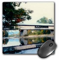 3dRose LLC 8 x 8 x 0.25 Inches Mouse Pad, Covered Bridge and Foliage in The Fall in Vermont (mp_31839_1)